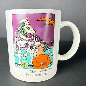 Vintage Noteworthy Dinosaur “That Reminds Me HAPPY BIRTHDAY" Mug Signed Placek